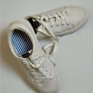 J. Crew women’s Off-White Canvas Sneakers